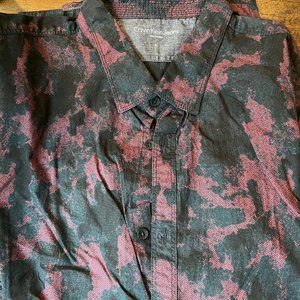 Calvin Klein Jeans Black and Wine Casual Button Down Shirt